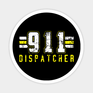 911 American Flag Dispatcher Thin Gold Line Operator Magnet